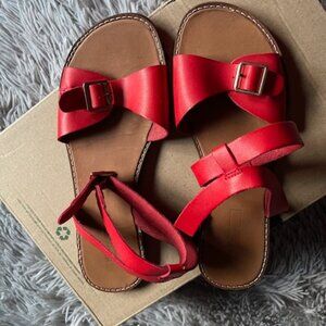 BDG Urban Outfitters Ankle Strap Sandals, RED, Size 6.5